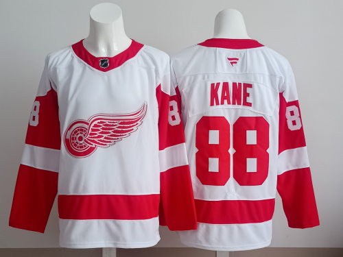 Detroit Red Wings KANE 88 White NHL Jersey Hockey Shirt