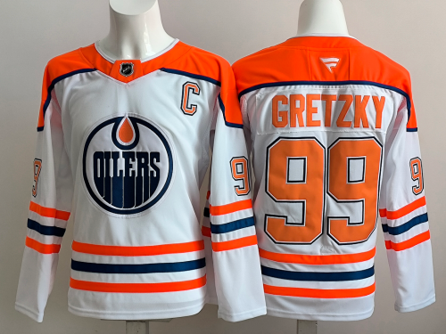 Retro Edmonton Oilers GRETZKY 99 White NHL Jersey Vintage Hockey Shirt