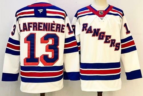 New York Rangers LAFRENIERE 13 White NHL Jersey Hockey Shirt