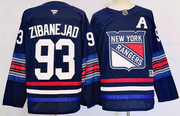 New York Rangers ZIBANEJAD 93 Dark Blue NHL Jersey Hockey Shirt