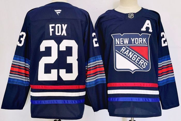 New York Rangers FOX 23 Dark Blue NHL Jersey Hockey Shirt
