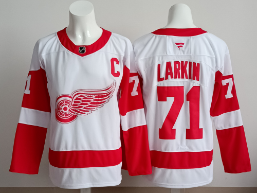 Detroit Red Wings LARKIN 7 White NHL Jersey Hockey Shirt