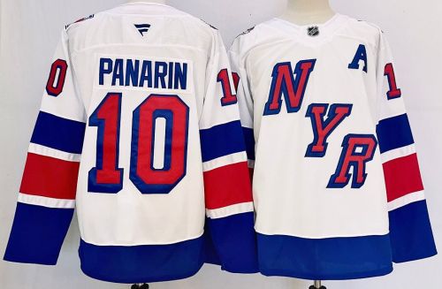 New York Rangers PANARIN 10 White/Blue NHL Jersey Hockey Shirt