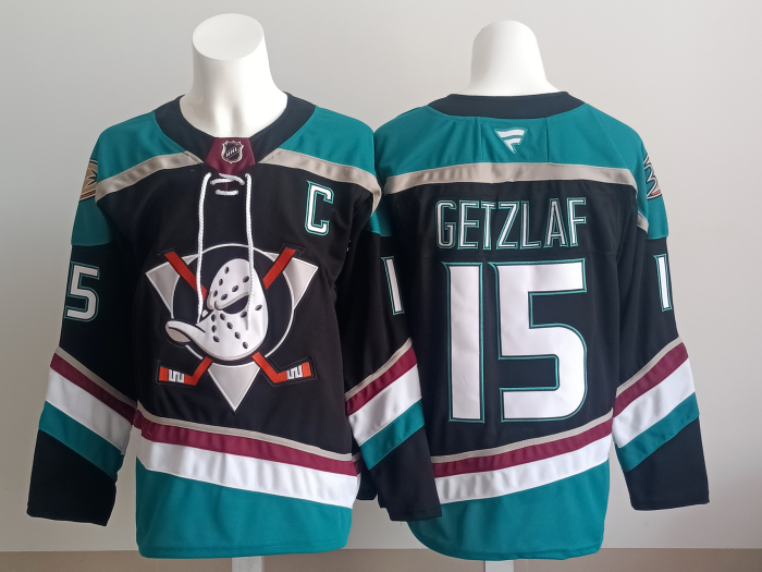 Anaheim Ducks GETZLAF 15 Black NHL Jersey Hockey Shirt