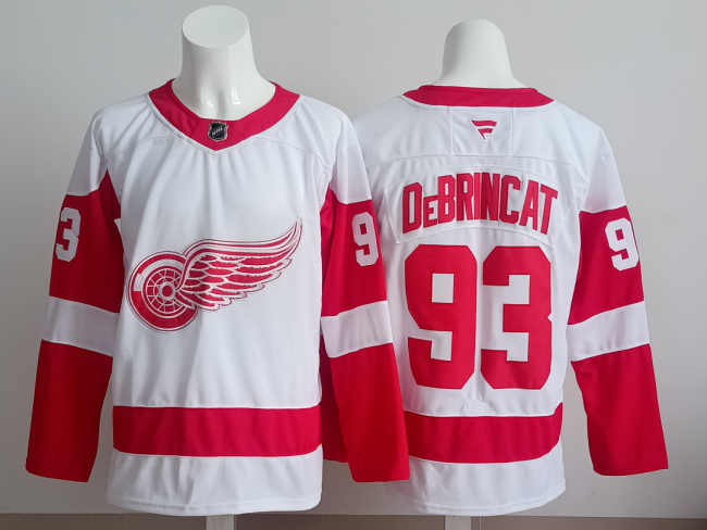 Detroit Red Wings DEBRINCAT 93 White NHL Jersey Hockey Shirt