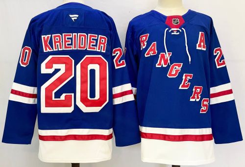 New York Rangers KREIDER 20 Blue NHL Jersey Hockey Shirt