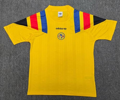 Retro Model Club America Aguilas Yellow Soccer Jersey Football Shirt