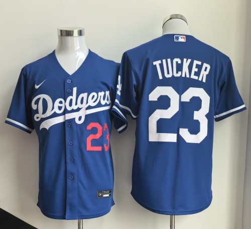 Los Angeles Dodgers TUCKER 23 Blue Cool Base Shirt MLB Jersey