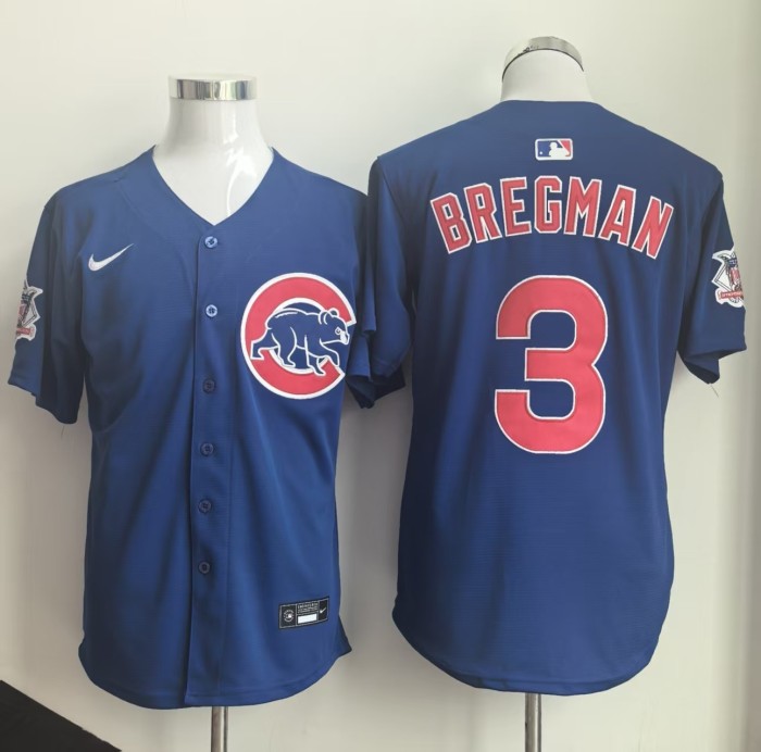 Chicago Cubs 23 BREGMAN 3 Dark Blue Cool Base Jersey MLB Shirt