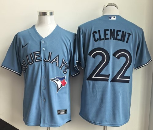 Toronto Blue Jays Alternate CLEMENT 22 Light Blue Cool Base Jersey MLB Shirt