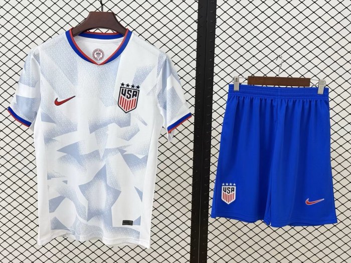 Adult Uniform USA 2026 Home Soccer Jersey Shorts United States Football Kit