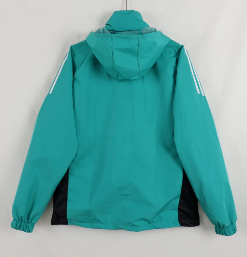 with Caps 2025-2026 Liverpool Green/Black Soccer Windbreaker Jacket Football Jacket