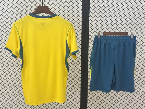 with Green Shorts Adult Uniform 2026 Brazil Home Soccer Jersey Shorts Brasil Camisetas de Futbol