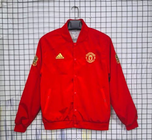 Retro Jacket 2019-2020 Manchester United Red Soccer Windbreaker Jacket Football Jacket