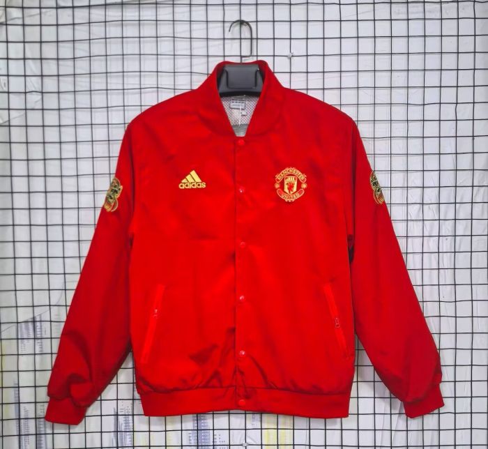 Retro Jacket 2019-2020 Manchester United Red Soccer Windbreaker Jacket Football Jacket