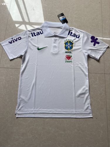 Fan Version 2026 Brazil White Soccer Polo