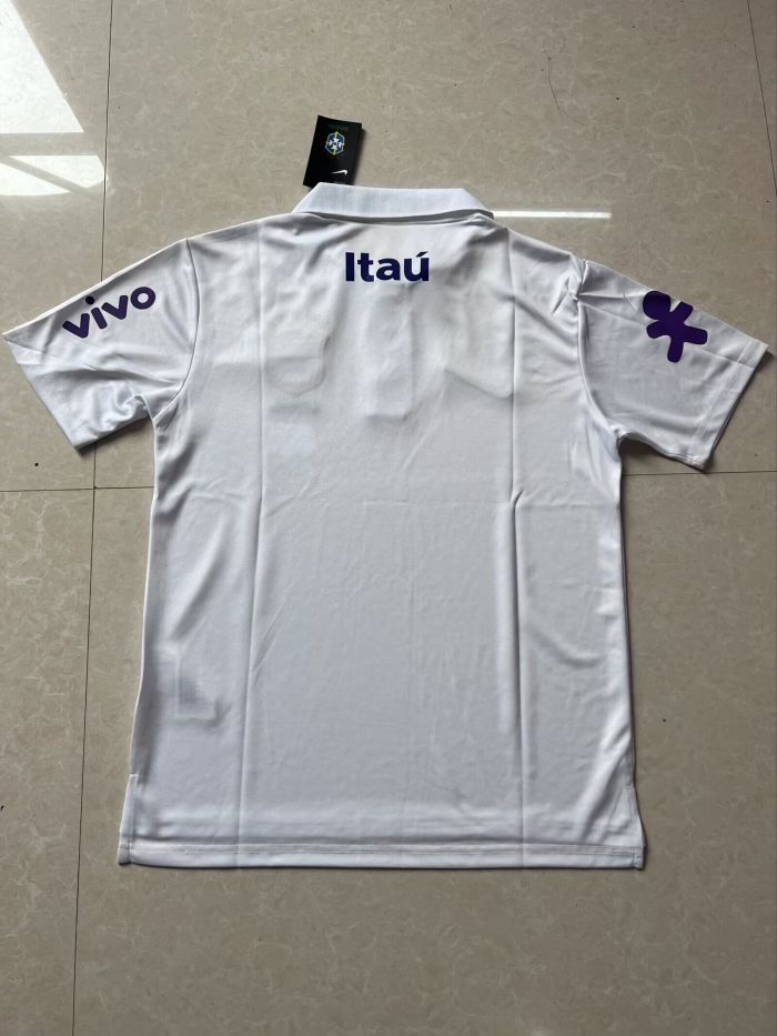 Fan Version 2026 Brazil White Soccer Polo