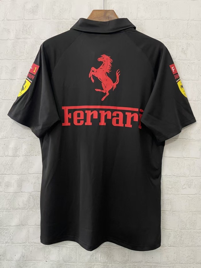 2026 Ferrari Black Casual Shirt Racing Jersey Polo