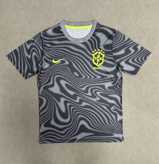 Fan Version 2026 Brazil Grey Soccer Training Jersey Brasil Camisetas de Futbol