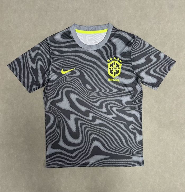 Fan Version 2026 Brazil Grey Soccer Training Jersey Brasil Camisetas de Futbol