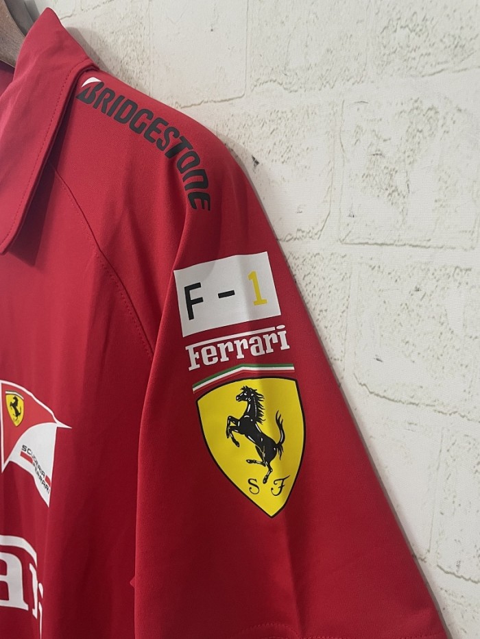 2026 Ferrari Red Casual Shirt Racing Jersey Polo