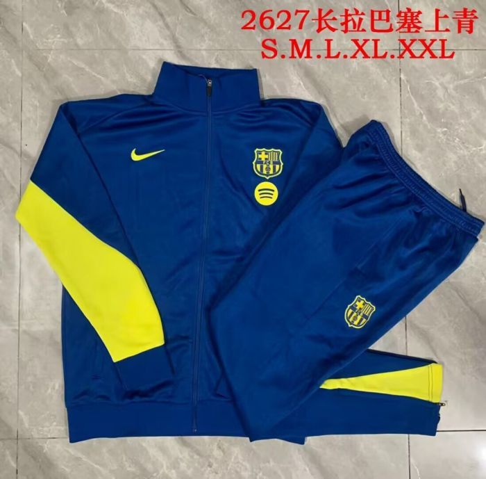 2026 Barcelona Dark Blue/Yellow Soccer Jacket Football Jacket and Pants
