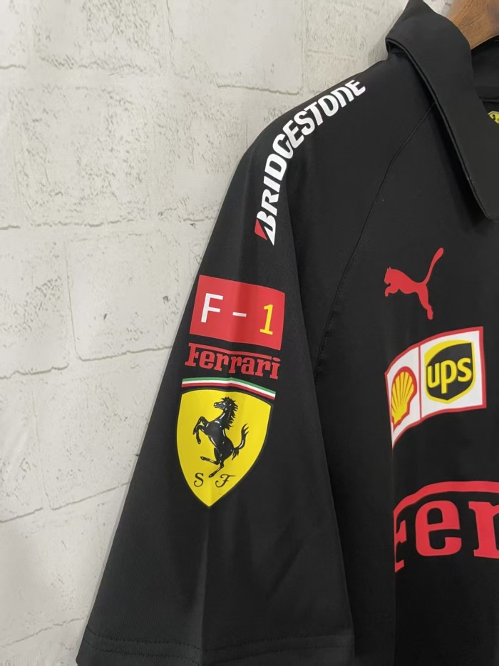 2026 Ferrari Black Casual Shirt Racing Jersey Polo