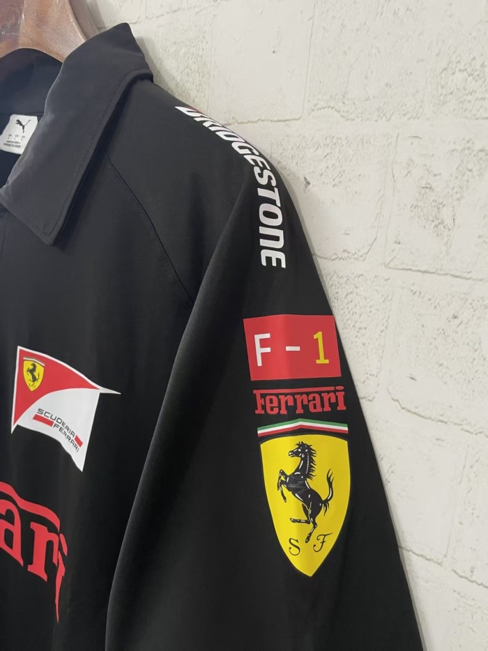 2026 Ferrari Black Casual Shirt Racing Jersey Polo