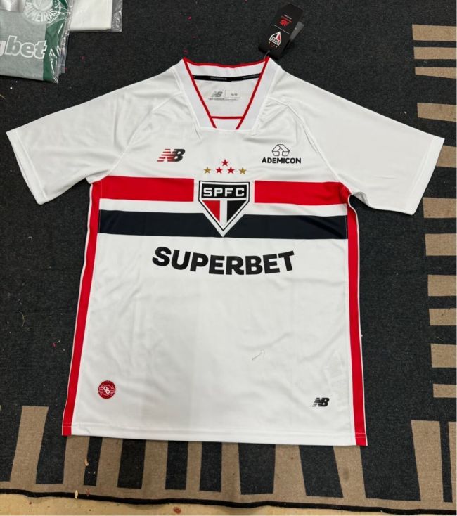 with All Sponor Logo Fans Version 2026-2027 Sao Paulo Home Soccer Jersey São Paulo Football Shirt