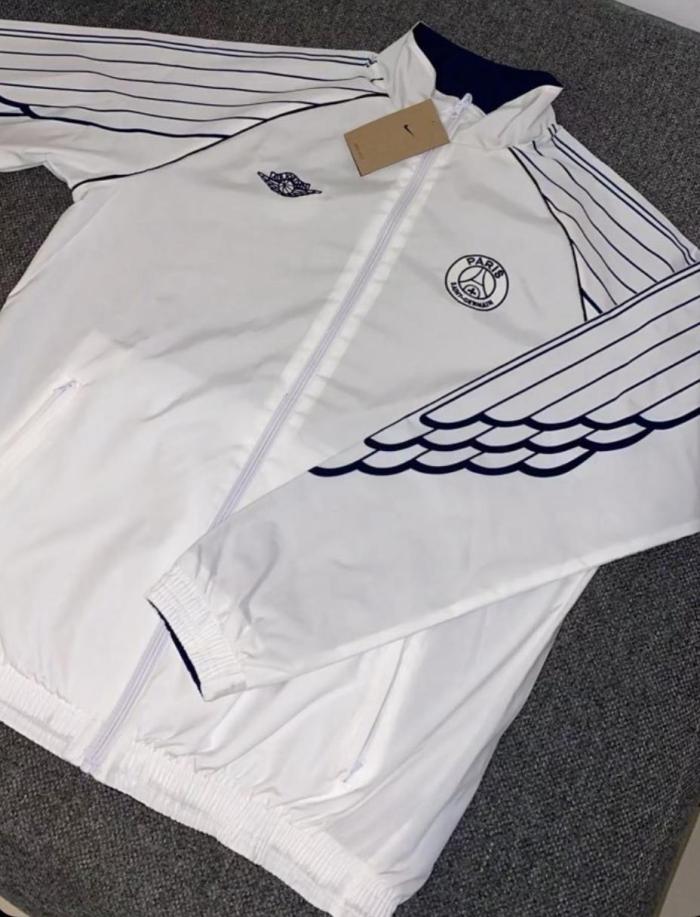 2025-2026 PSG White Soccer Reversible Windbreaker Jacket Football Jacket