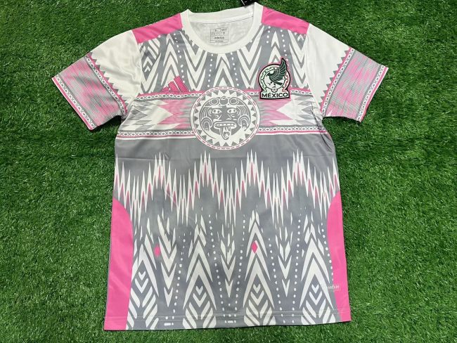 Fan Version 2026 Mexico Grey Soccer Training Jersey Football Pre-match Shirt