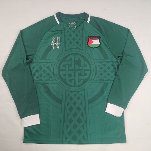 Long Sleeve Retro Model 2025-2026 Palestine Green Special Version Soccer Jersey FC Palestina Football Shirt