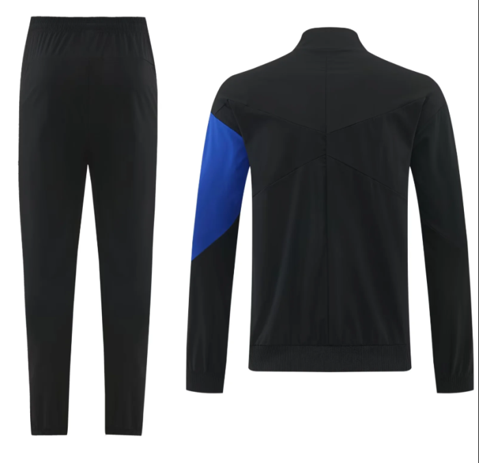 2026 Chelsea Black/Blue Soccer Windbreaker Jacket Football Jacket and Pants