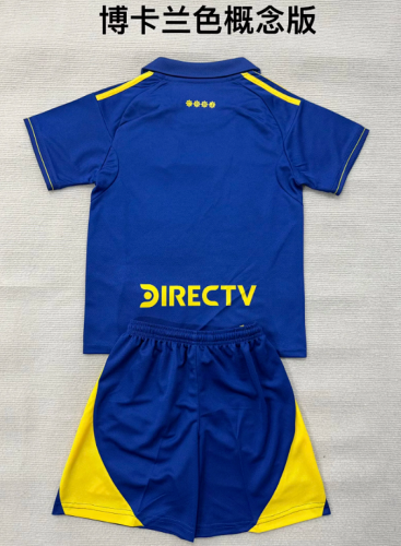 Youth Uniform Kids Kit 2026-2027 Boca Juniors Concept Version Soccer Jersey Shorts Child Football Set