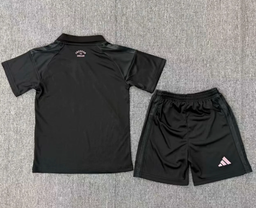 Youth Uniform Kids Kit 2025-2026 Inter Miami Away Black Soccer Jersey Shorts Child Football Set