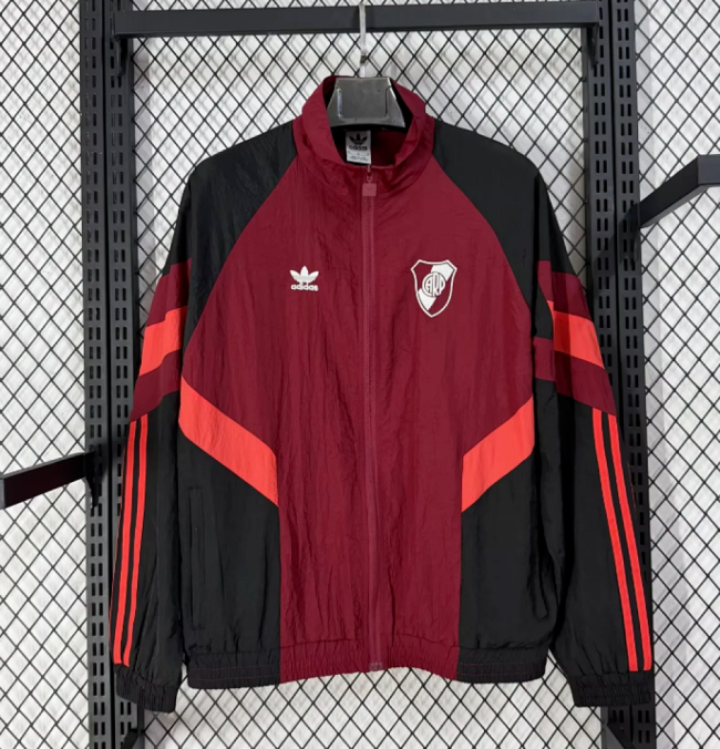 2025-2026 River Plate Red/Black Soccer Windbreaker Jacket Football Jacket