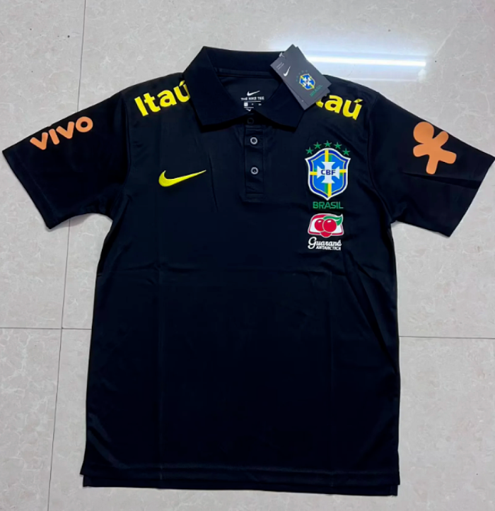 Fan Version 2026 Brazil Black Soccer Polo Brasil Camisetas de Futbol T-shirt