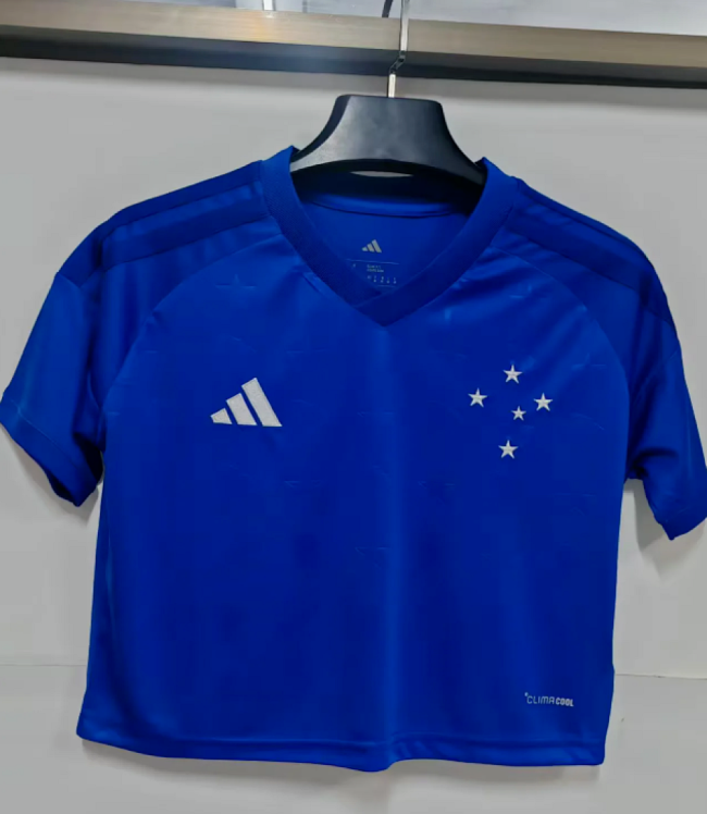Women 2026 Cruzeiro Home Crop Soccer Shirt Girl Football Jersey