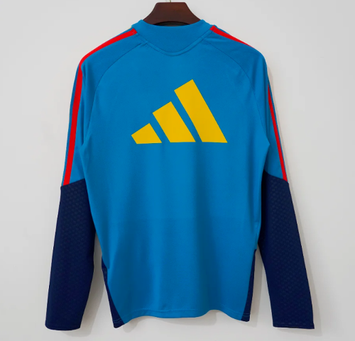 Long Sleeve 2026 Spain Blue Soccer Training Sweater