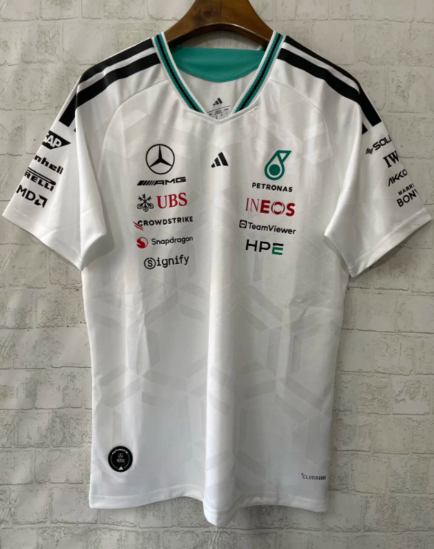 Mercedes 2026-2027 White T-Shirt Racing Jersey