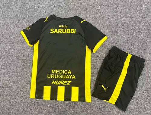 Youth Uniform Kids Kit 2025-2026 Penarol Home Soccer Jersey Shorts Child Football Set
