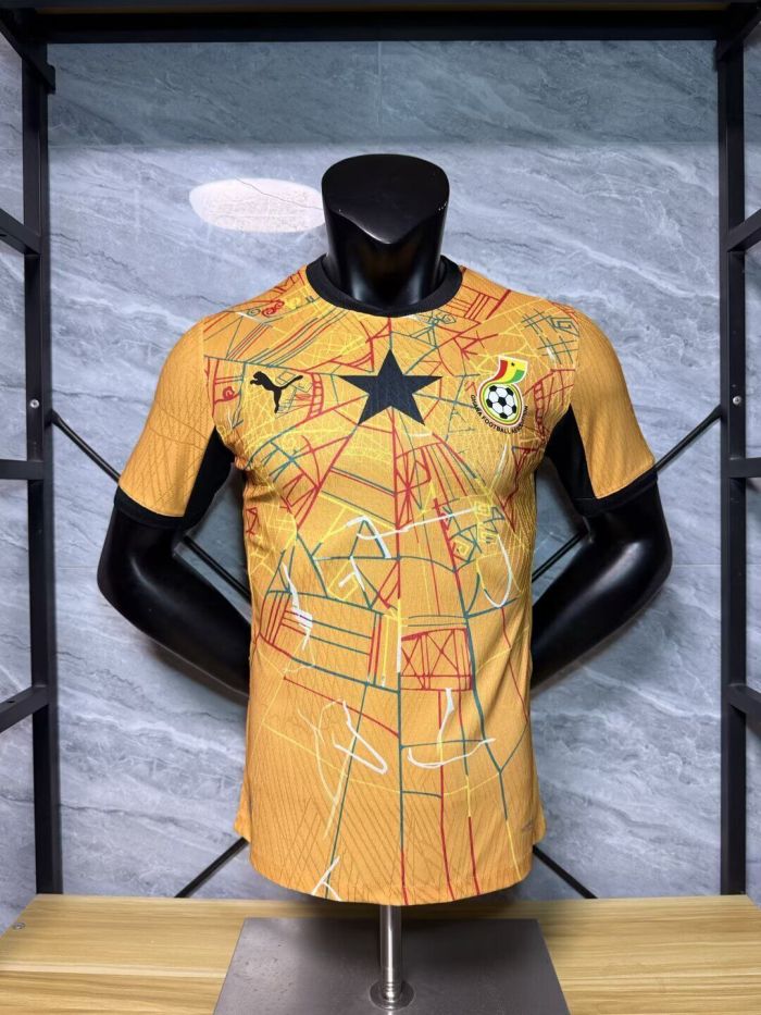 Player Version 2026 Ghana Away Yellow Soccer Jersey Football Shirt