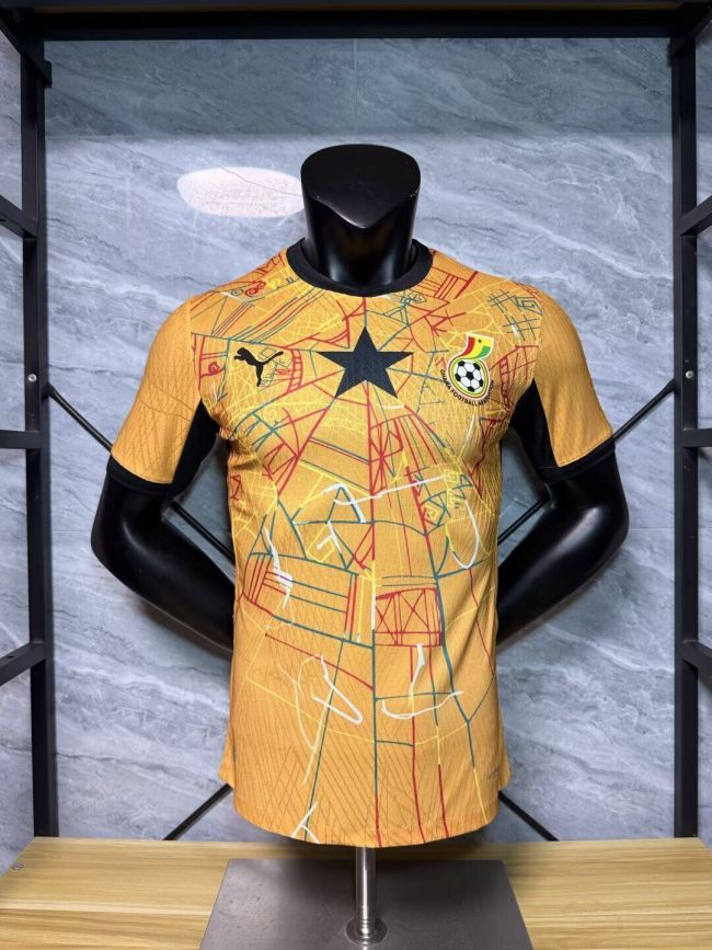 Player Version 2026 Ghana Away Yellow Soccer Jersey Football Shirt