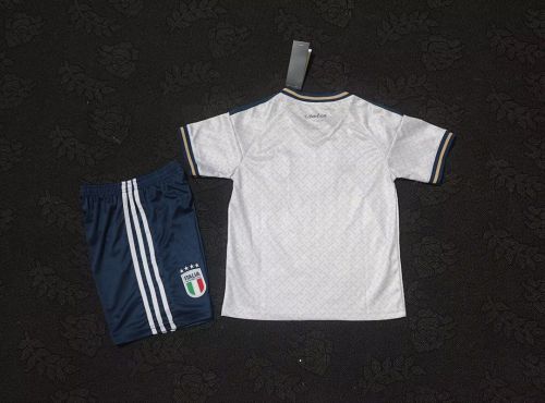 Youth Uniform Kids Kit 2026 Italy Away White Soccer Jersey Shorts Child Football Set