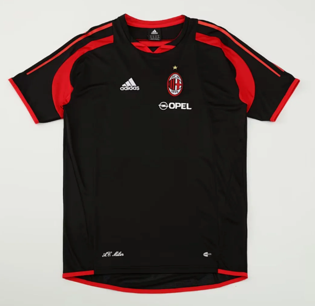 Retro Jersey 2004-2005 AC Milan Black Soccer Training Jersey Vintage Football Shirt
