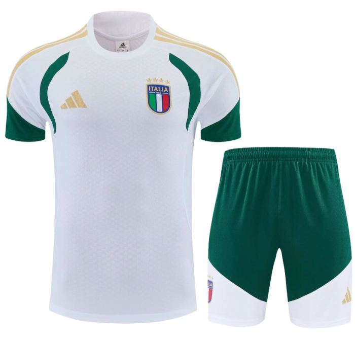 Adult Uniform 2026 Italy White Soccer Training Jersey and Shorts Football Kits