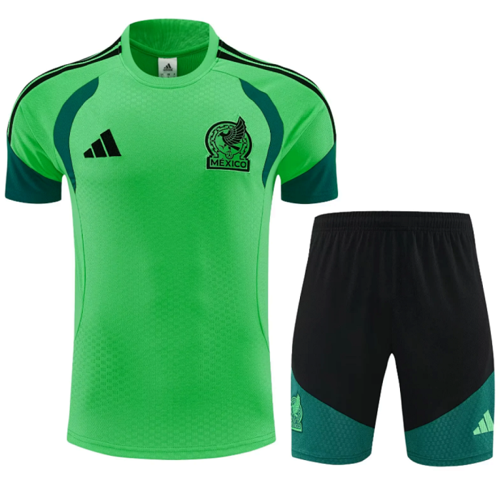 Adult Uniform 2026 Mexico Green Soccer Training Jersey and Shorts Football Kits