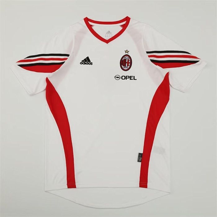 Retro Jersey 2003-2004 AC Milan White Soccer Training Jersey Vintage Football Shirt