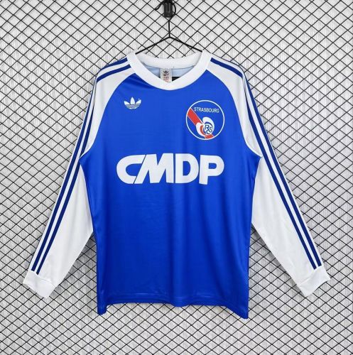 Long Sleeve Retro Jersey 1978-1979 Strasbourg Alsace Home Soccer Jersey Football Shirt