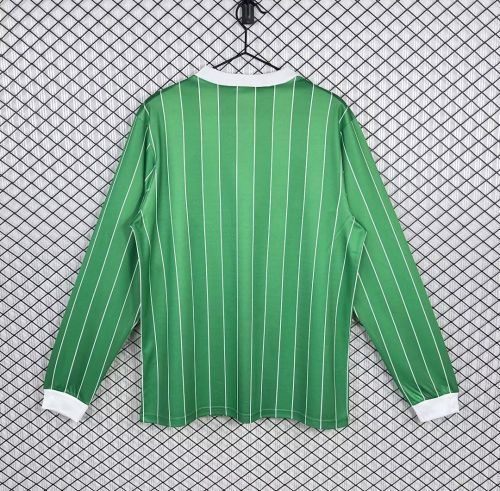 Long Sleeve Retro Jersey 1987-1988 Werder Bremen Away Green Soccer Jersey Vintage Football Shirt